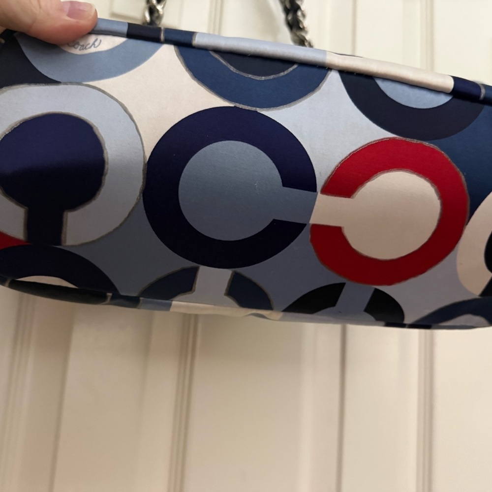 Coach Blue and Red Patterned Bag w/ matching wallet - Picture 5 of 5